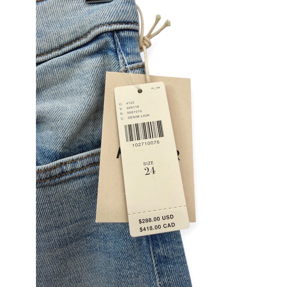 NWT Mother The Rambler Slice Hover Fray Bow Ankle Wide Leg Jeans $288 - Size 24 - Picture 10 of 13
